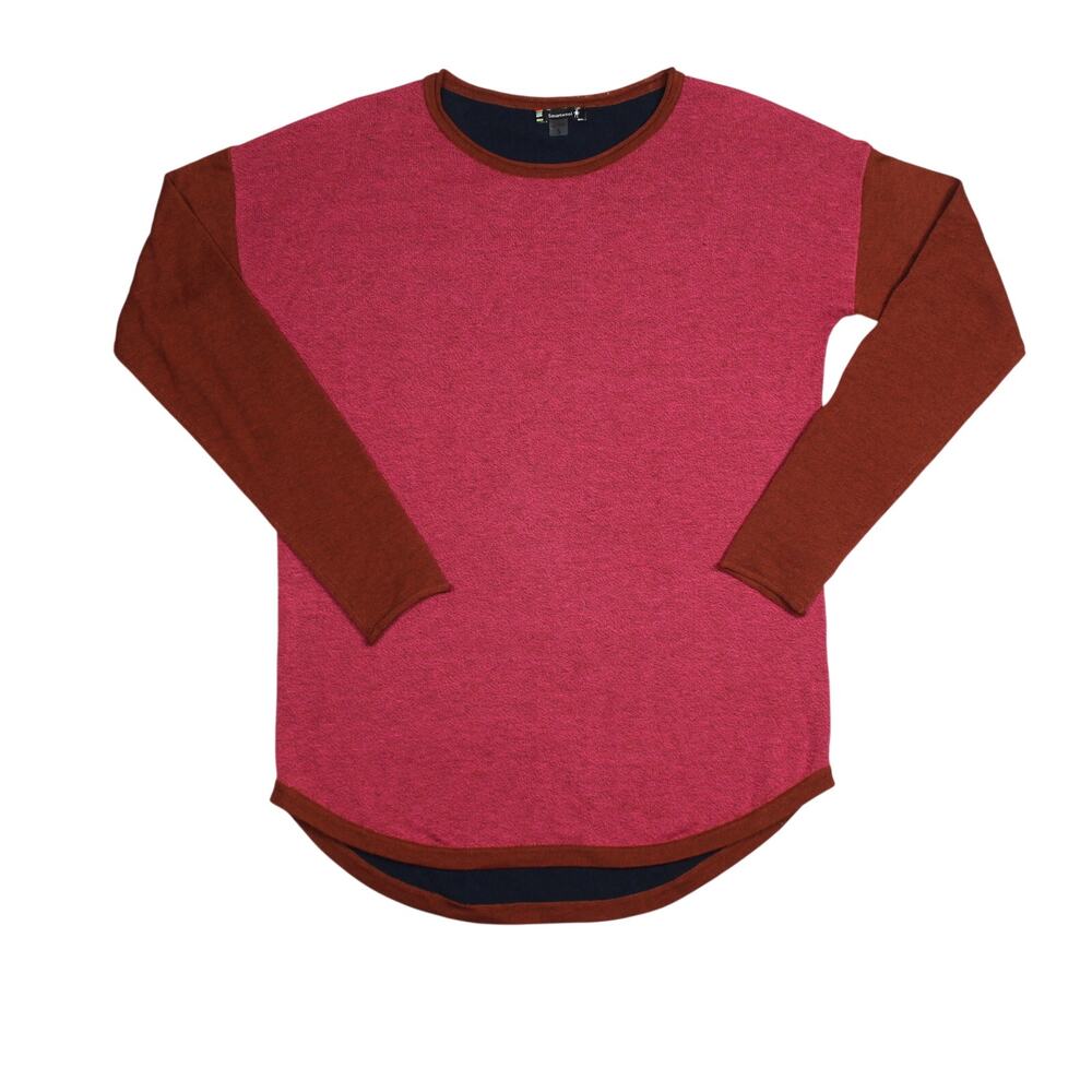 Smartwool Sweater Women Small Pink Red Blue Merino Wool Blend Outdoor Winter